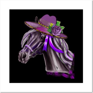 Funny Horse Hat Kentucky Derby  Party Posters and Art